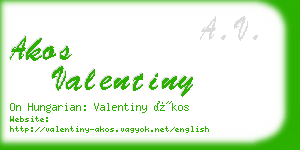 akos valentiny business card